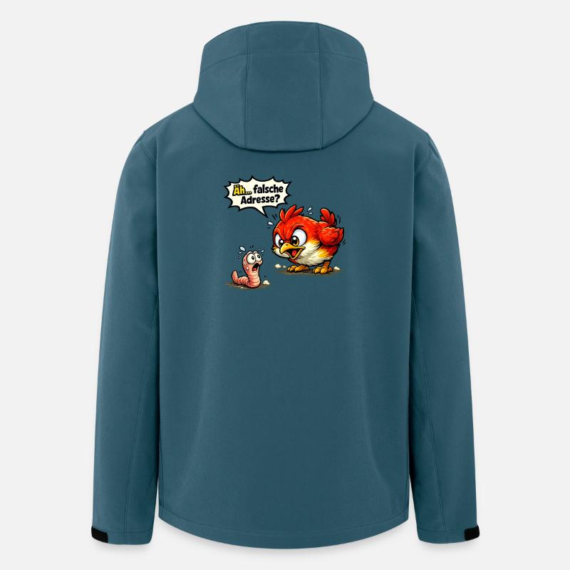 Lustiger Vogel Wurm Spruch Geschenk - Recycelte Männer Softshell-Jacke von Stanley/Stella - Dunkles Petrol