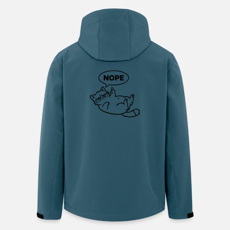 Katze Mittelfinger Nope Outline - Recycelte Männer Softshell-Jacke von Stanley/Stella - Dunkles Petrol