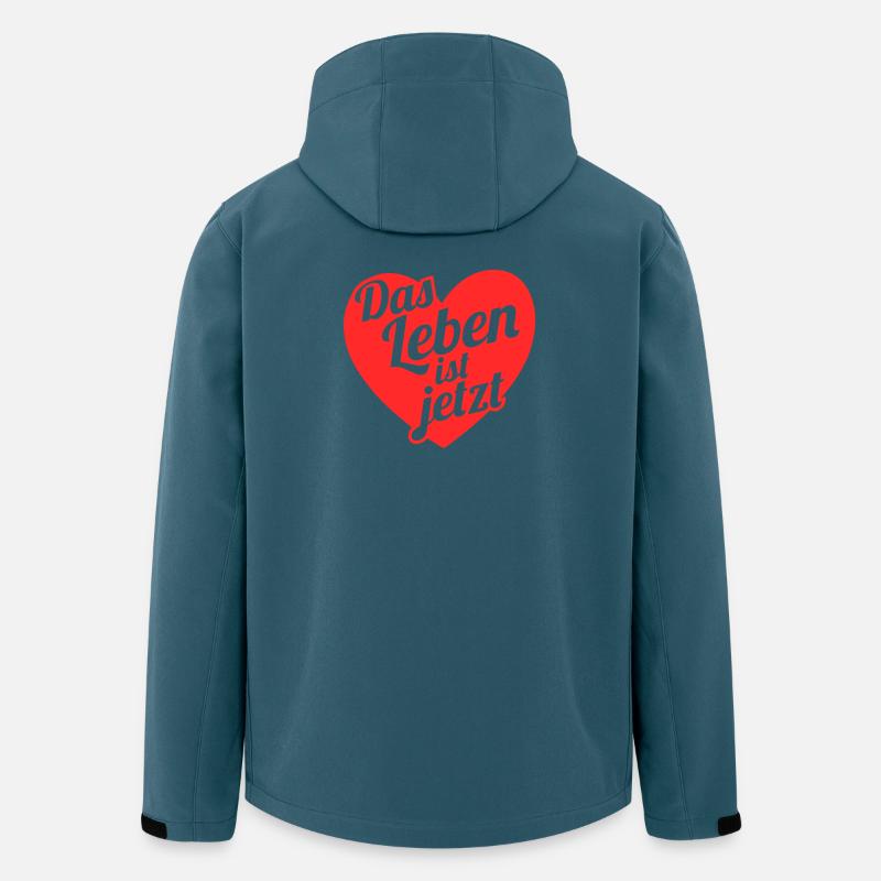 Das Leben ist jetzt  Herzdesign - Recycelte Männer Softshell-Jacke von Stanley/Stella - Dunkles Petrol