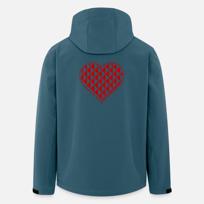 Geometric Heart Pattern Red-Black - Men’s Recycled Softshell Jacket by Stanley/Stella - stargazer
