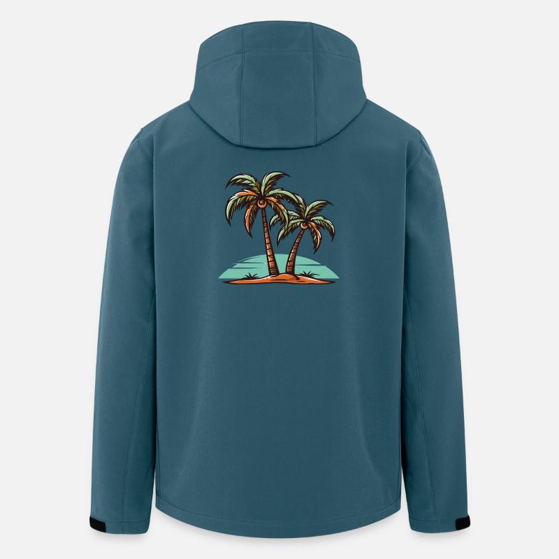 Vacances Palm Island - Veste softshell homme en polyester recyclé Stanley/Stella - bleu pétrole foncé
