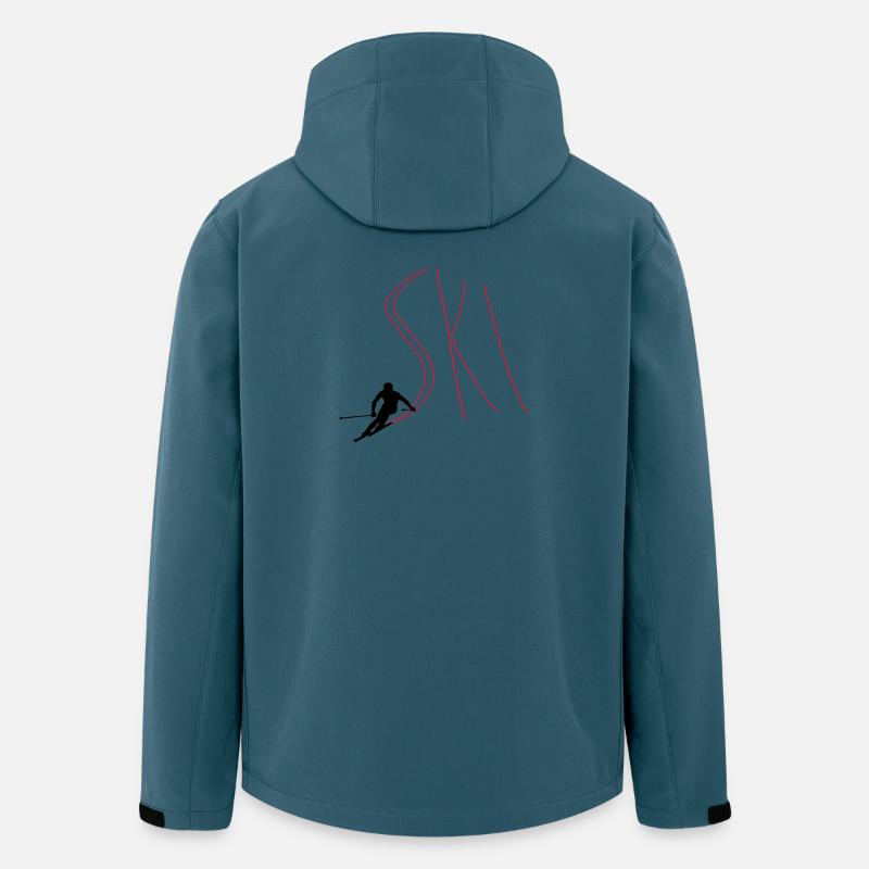 Ski - Veste softshell homme en polyester recyclé Stanley/Stella - bleu pétrole foncé