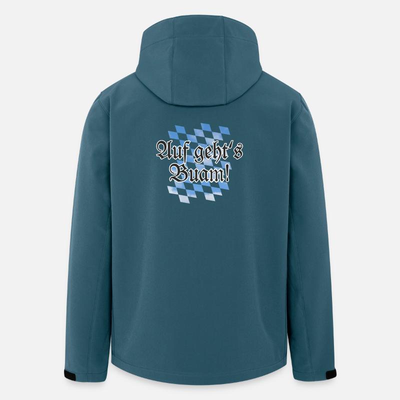 Auf geht's Buam Bayern Spruch mit Rauten - Recycelte Männer Softshell-Jacke von Stanley/Stella - Dunkles Petrol
