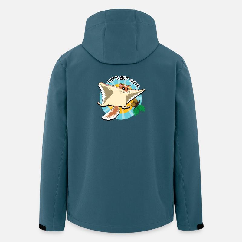 Écureuil volant - Let's Get Nuts - Veste softshell homme en polyester recyclé Stanley/Stella - bleu pétrole foncé