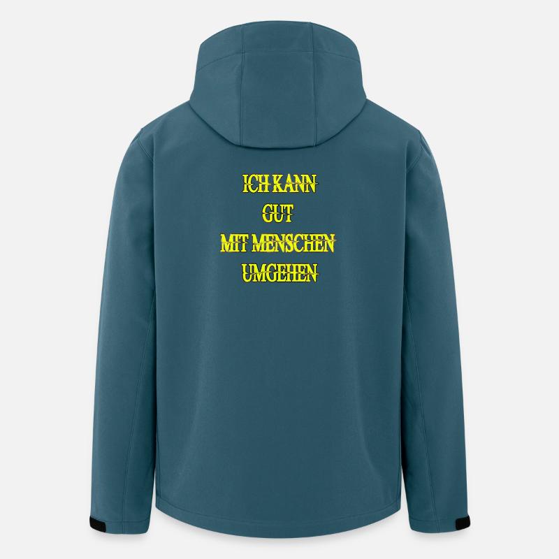 ICH KANN GUT MIT MENSCHEN UMGEHEN - Recycelte Männer Softshell-Jacke von Stanley/Stella - Dunkles Petrol