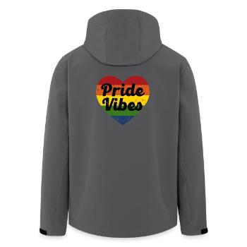 Pride Vibes Herz-Design - Recycelte Männer Softshell-Jacke von Stanley/Stella - Dunkles Petrol - Hinten - AI Model Male 185 light (185cm)