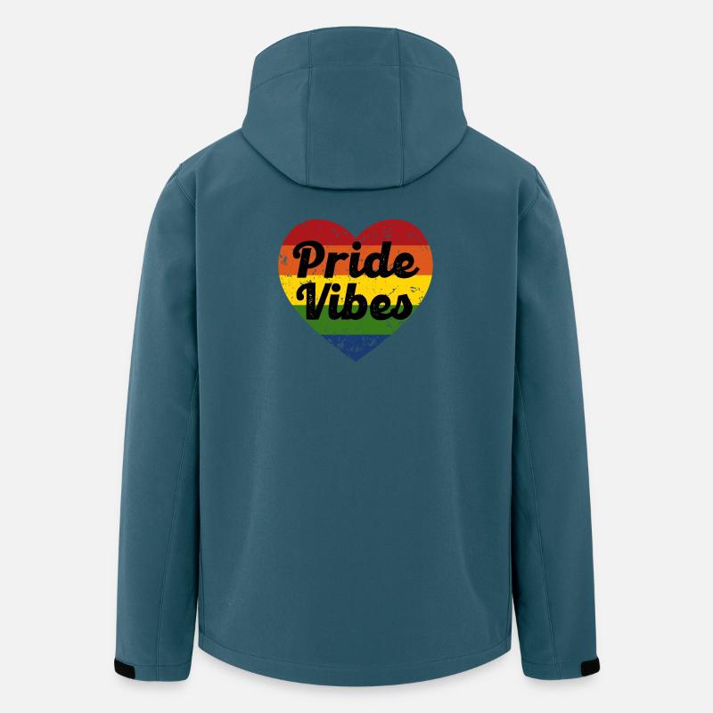 Pride Vibes Heart Design - Veste softshell homme en polyester recyclé Stanley/Stella - bleu pétrole foncé