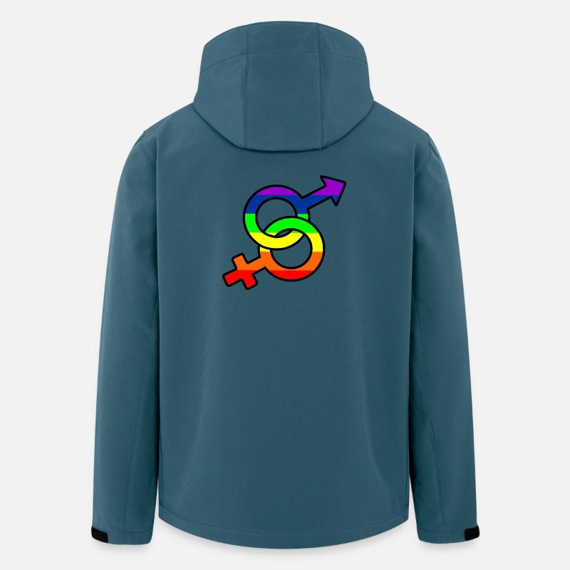 Gender-Hetero-Logo mit Regenbogen - Recycelte Männer Softshell-Jacke von Stanley/Stella - Dunkles Petrol
