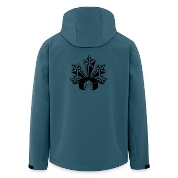 Käse strahlt Sterne aus - Recycelte Männer Softshell-Jacke von Stanley/Stella - Dunkles Petrol - Hinten - AI Model Male 185 light (185cm)
