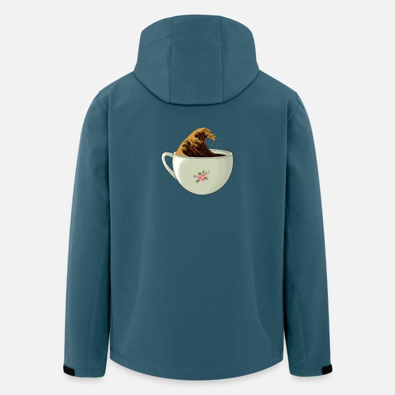 Die große Welle Koffein - Recycelte Männer Softshell-Jacke von Stanley/Stella - Dunkles Petrol