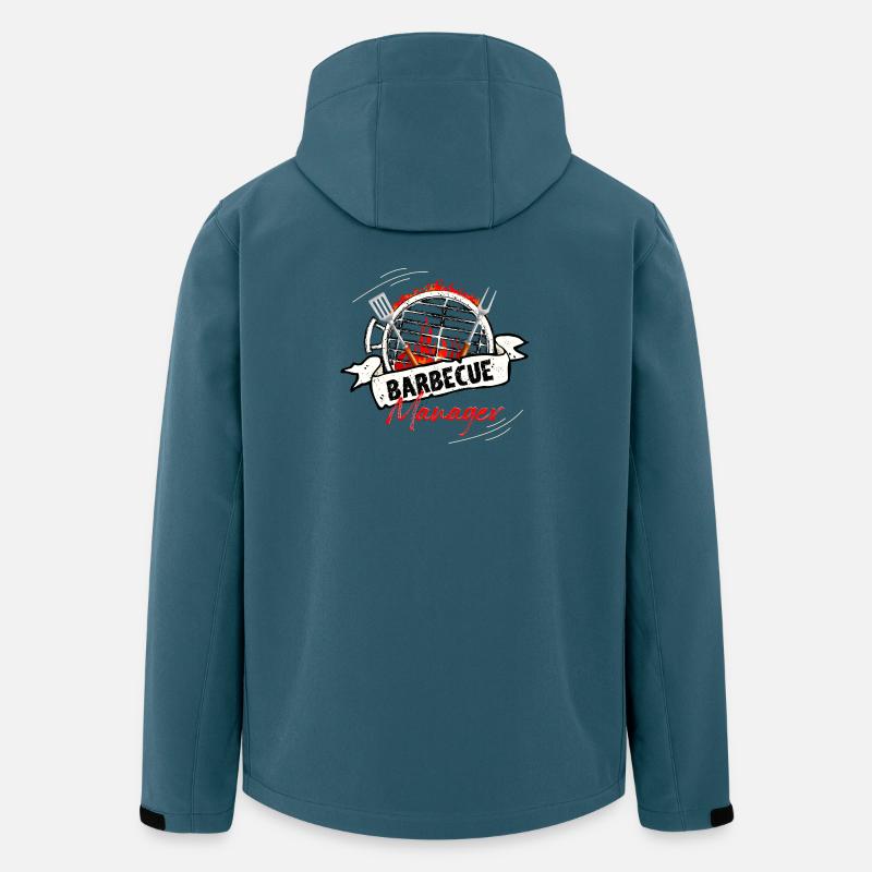 Gestionnaire de barbecue - Veste softshell homme en polyester recyclé Stanley/Stella - bleu pétrole foncé