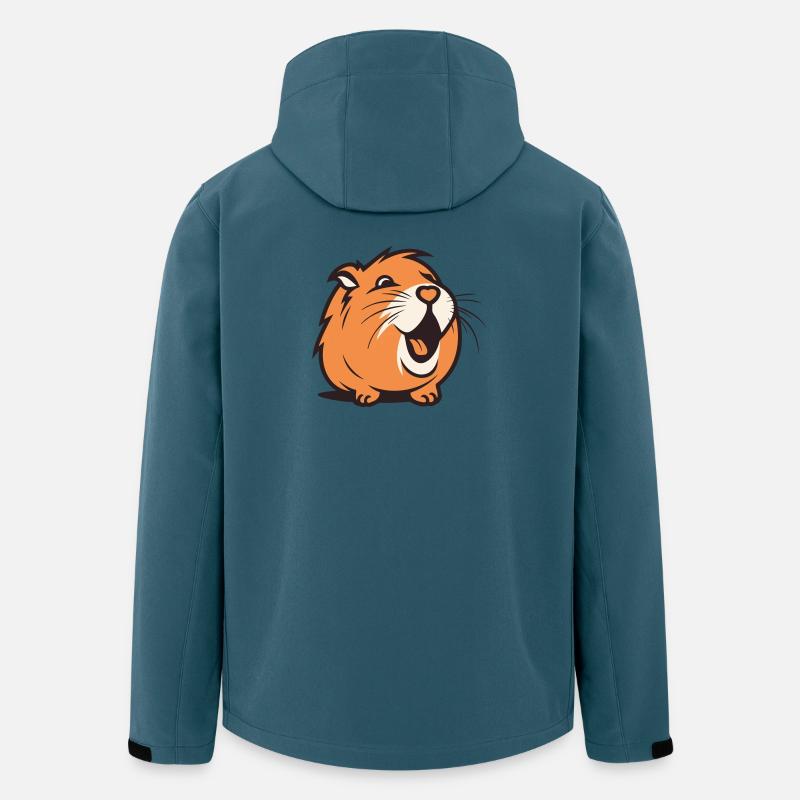 Cheerful Capybara / Guinea Pig / Hamster – Heart - Men’s Recycled Softshell Jacket by Stanley/Stella - stargazer