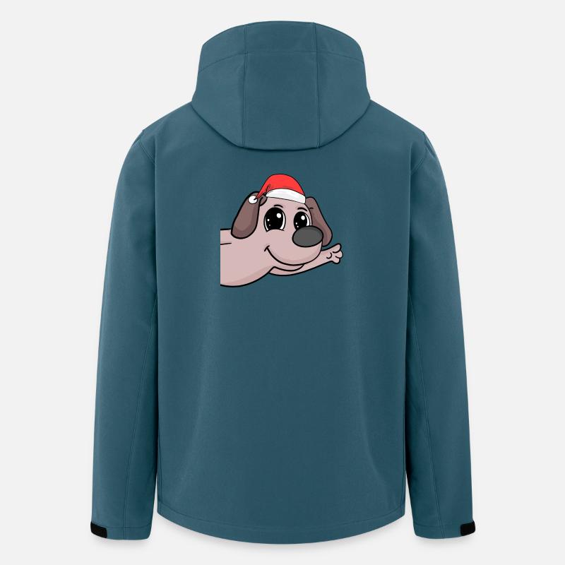 Chien Chiens de Noël - Veste softshell homme en polyester recyclé Stanley/Stella - bleu pétrole foncé