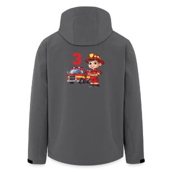 Fire Truck 3 Birthday Firefighter Firefighter - Men’s Recycled Softshell Jacket by Stanley/Stella - stargazer - Back - AI Model Male 185 light (185cm)