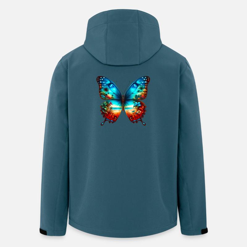 Schmetterling - Recycelte Männer Softshell-Jacke von Stanley/Stella - Dunkles Petrol