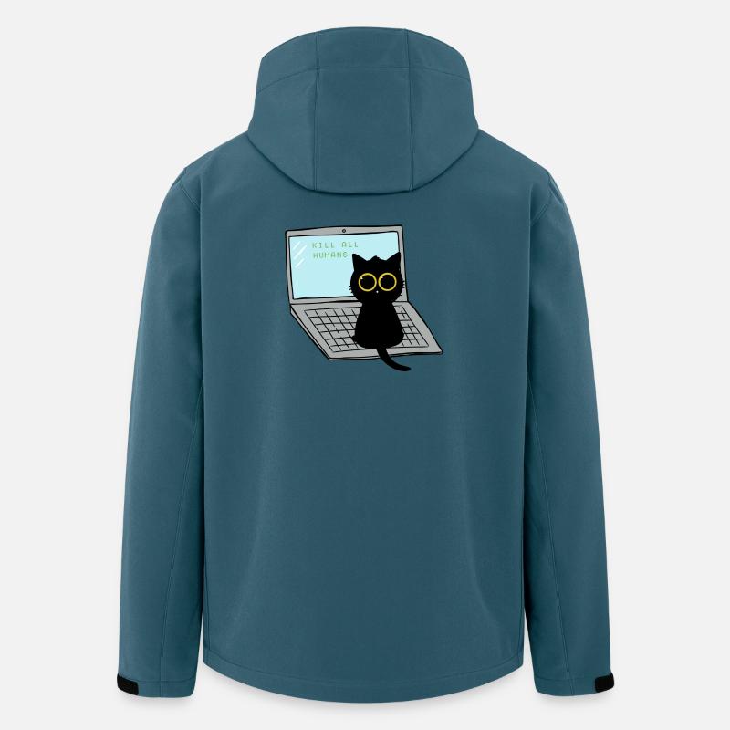 Kill All Humans Cat - Recycelte Männer Softshell-Jacke von Stanley/Stella - Dunkles Petrol