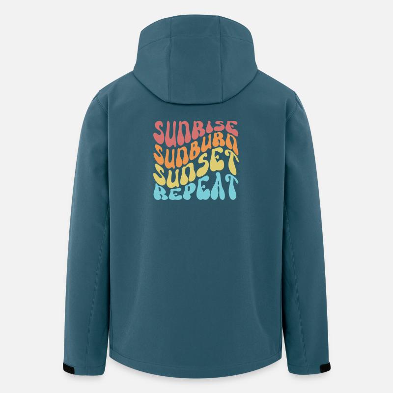 Sunrise Sunburn Sunset Repeat Groovy Wavy - Men’s Recycled Softshell Jacket by Stanley/Stella - stargazer