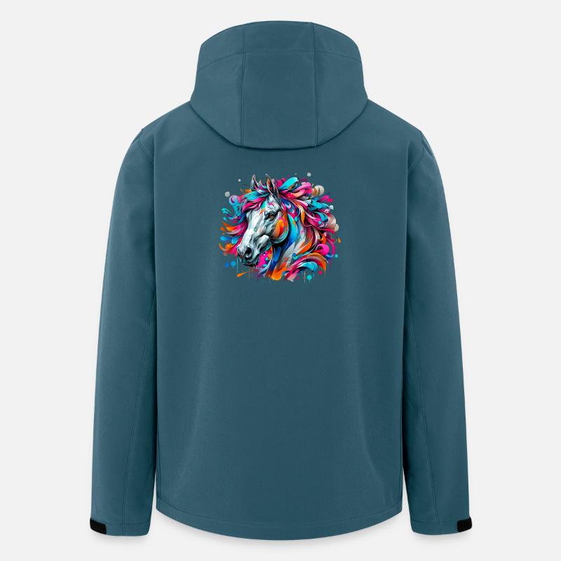 Pferd - Recycelte Männer Softshell-Jacke von Stanley/Stella - Dunkles Petrol