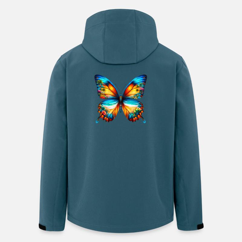 Schmetterling - Recycelte Männer Softshell-Jacke von Stanley/Stella - Dunkles Petrol