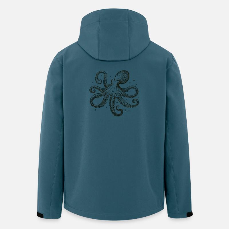 Oktopus - Recycelte Männer Softshell-Jacke Discoverer von Stanley/Stella - Dunkles Petrol