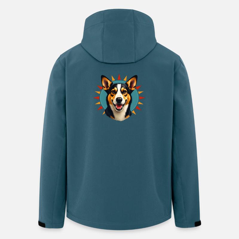 Corgi Strahlende Sonne - Recycelte Männer Softshell-Jacke von Stanley/Stella - Dunkles Petrol