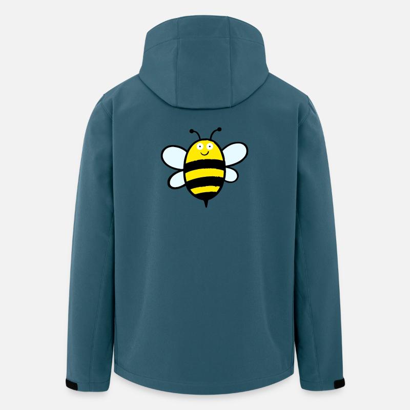 Fröhliche Biene Streifenkunst - Recycelte Männer Softshell-Jacke von Stanley/Stella - Dunkles Petrol