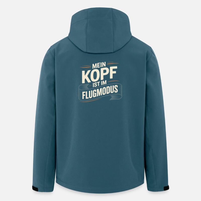 Mein Kopf ist im Flugmodus – Lustiger Spruch - Recycelte Männer Softshell-Jacke von Stanley/Stella - Dunkles Petrol