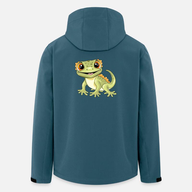 Lustiger lächelnder Gecko - Recycelte Männer Softshell-Jacke von Stanley/Stella - Dunkles Petrol