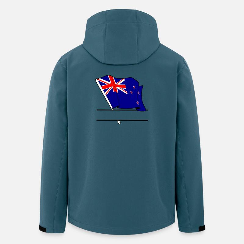 Neuseeland – Textraum - Recycelte Männer Softshell-Jacke von Stanley/Stella - Dunkles Petrol