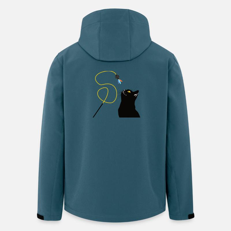 Chat avec canne à pêche jouet - Veste softshell homme en polyester recyclé Stanley/Stella - bleu pétrole foncé