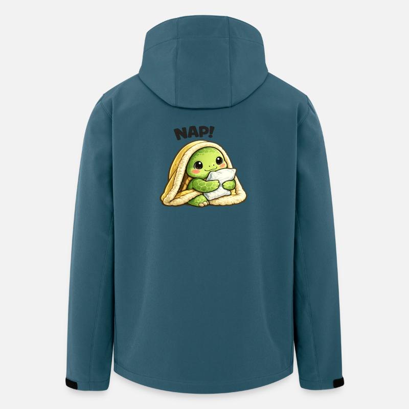 Kuschelige Schildkröte unter Decke - Recycelte Männer Softshell-Jacke von Stanley/Stella - Dunkles Petrol