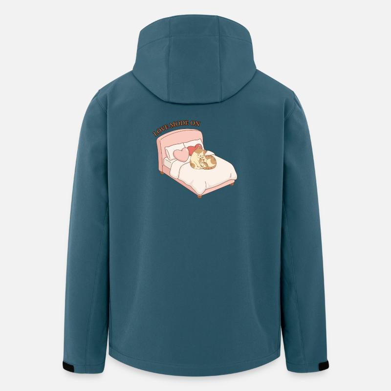 Love Mode on - Katzenliebe - Recycelte Männer Softshell-Jacke von Stanley/Stella - Dunkles Petrol