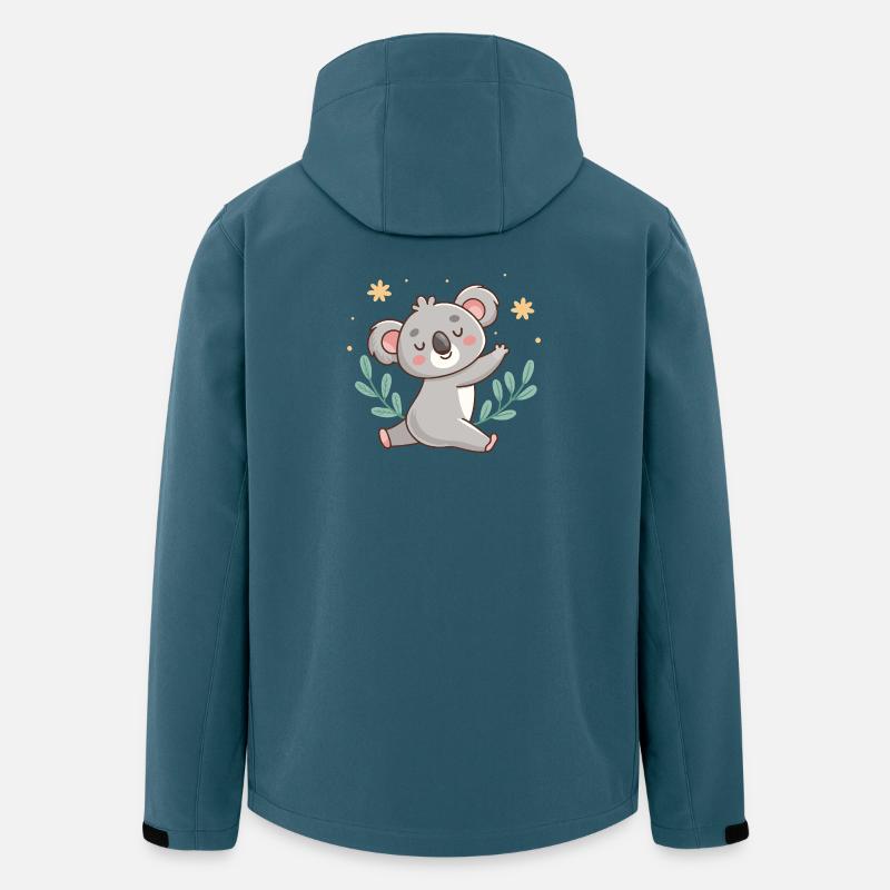 Pastell-Entspannter Koala mit Laub - Recycelte Männer Softshell-Jacke von Stanley/Stella - Dunkles Petrol