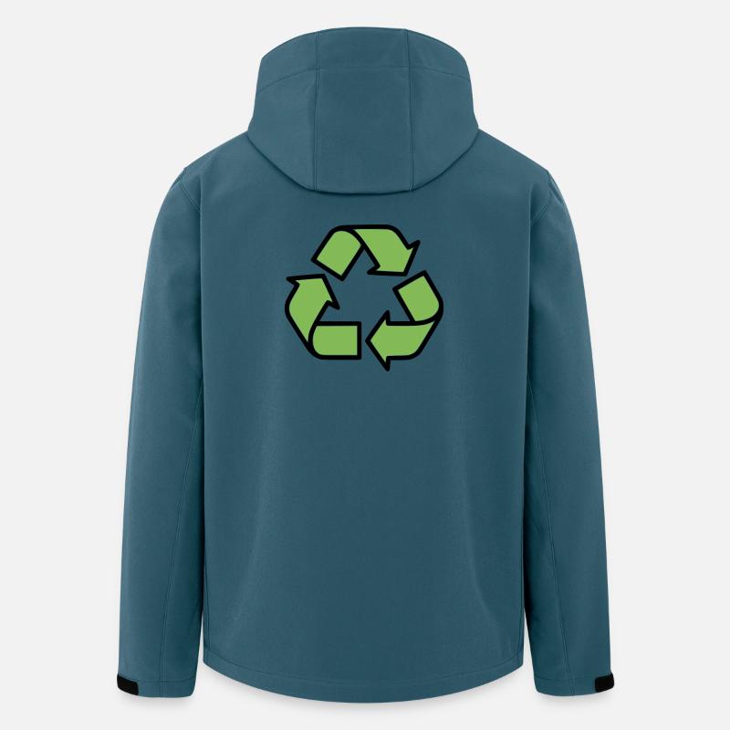Plan du panneau de recyclage - Veste softshell homme en polyester recyclé Stanley/Stella - bleu pétrole foncé
