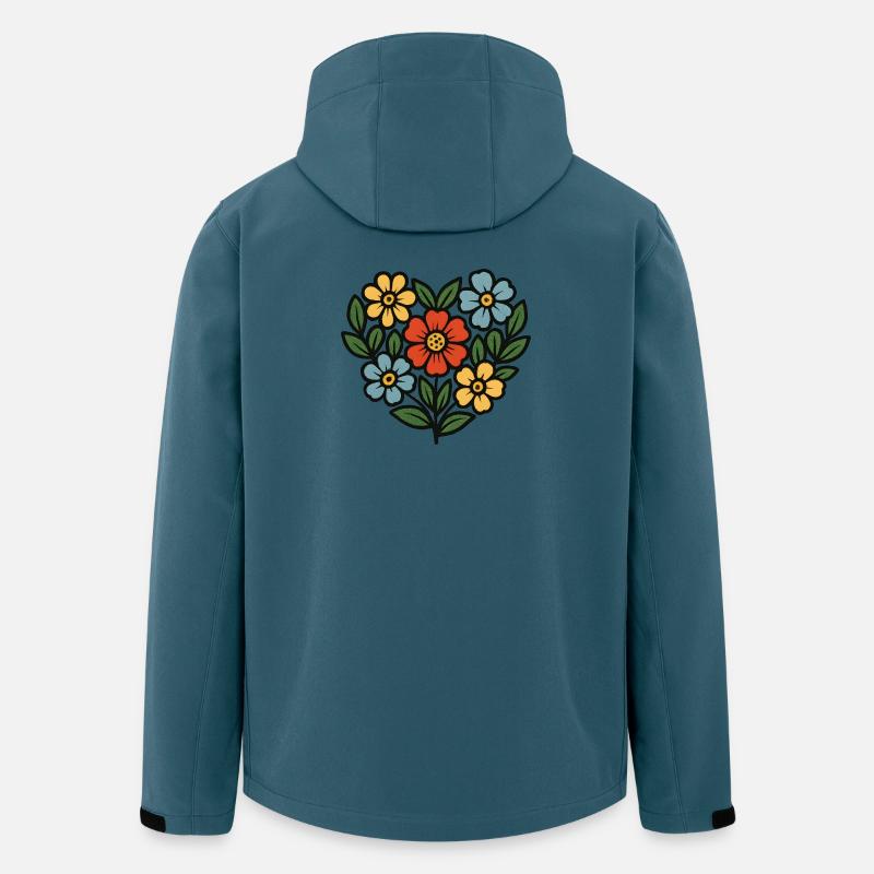 Blumenstrauß Folk-Stil - Recycelte Männer Softshell-Jacke von Stanley/Stella - Dunkles Petrol