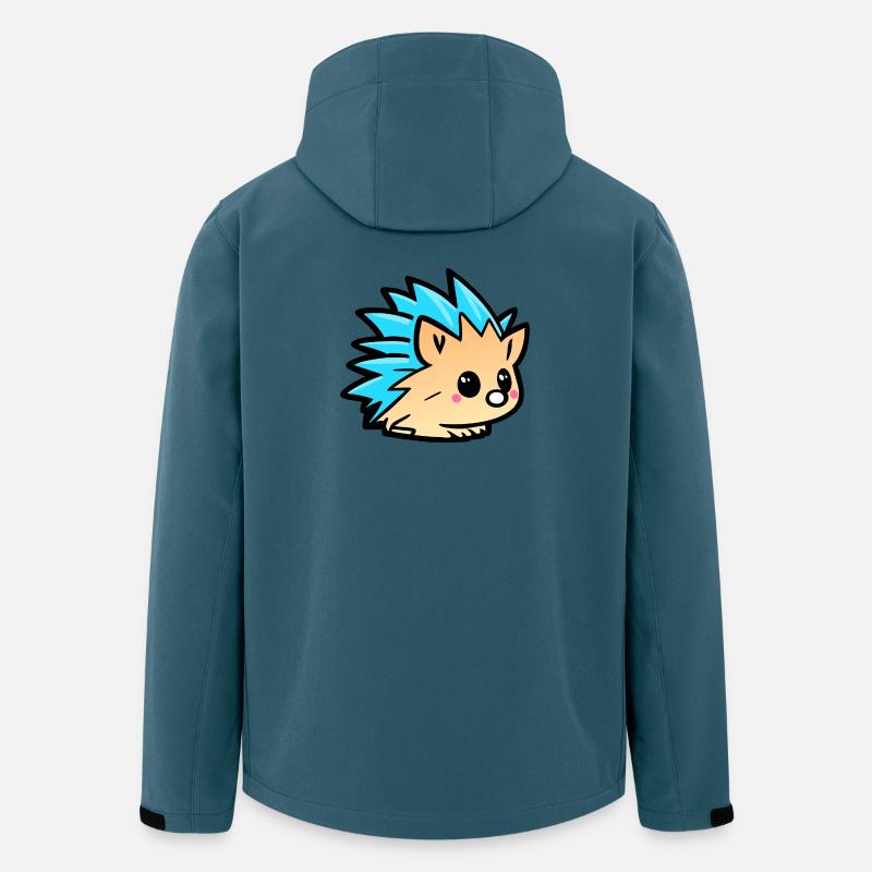 Süßer Kawaii-Igel-Doodle-Cartoon - Recycelte Männer Softshell-Jacke von Stanley/Stella - Dunkles Petrol