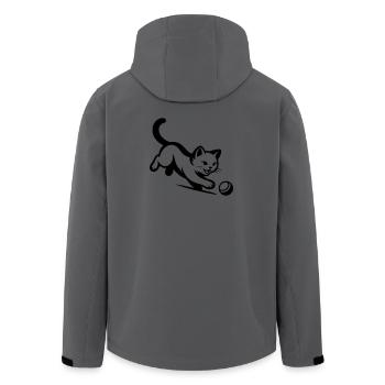 Katze - Recycelte Männer Softshell-Jacke von Stanley/Stella - Dunkles Petrol - Hinten - AI Model Male 185 light (185cm)