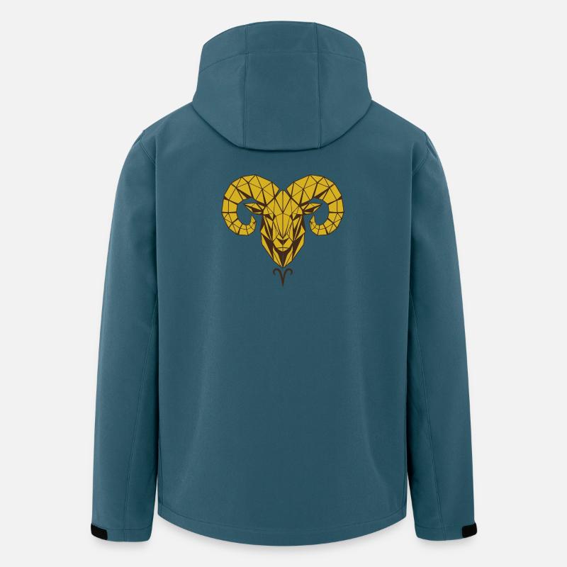 Geometrischer Gold-Widder - Recycelte Männer Softshell-Jacke von Stanley/Stella - Dunkles Petrol