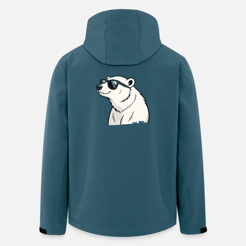 Ours polaire cool avec lunettes - Veste softshell homme en polyester recyclé Stanley/Stella - bleu pétrole foncé