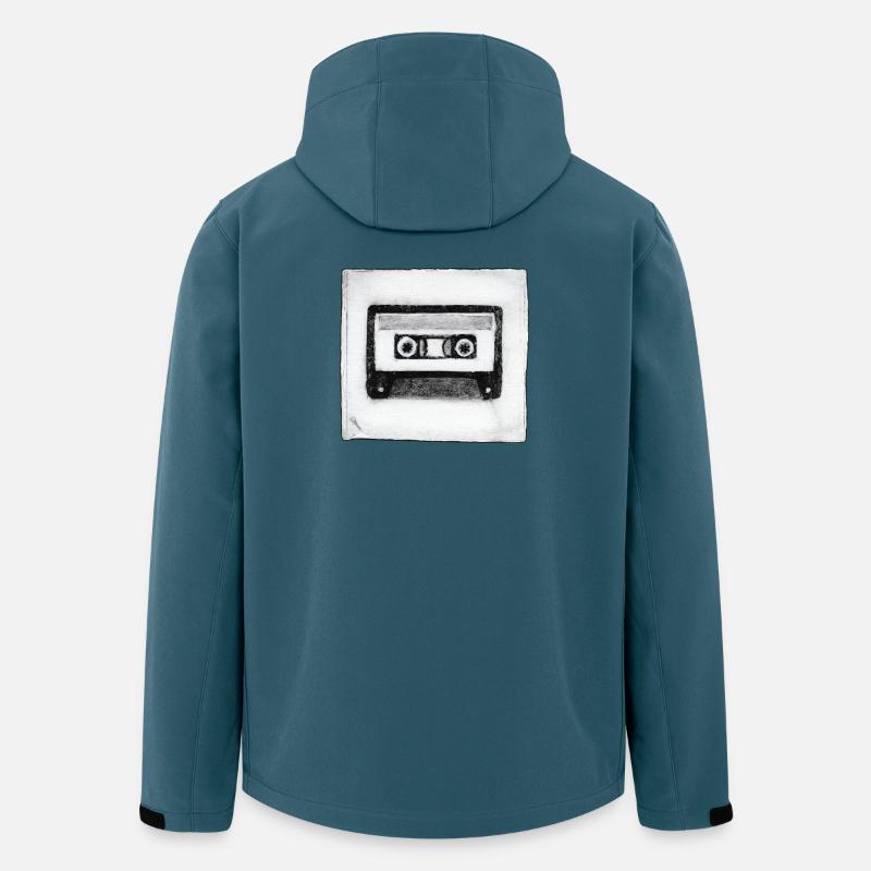 Kassette - handgeschnitzte Druckvorlage - Recycelte Männer Softshell-Jacke von Stanley/Stella - Dunkles Petrol