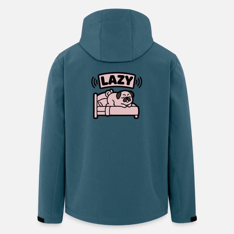  Lazy Mops Hund Bett Introvertiert - Recycelte Männer Softshell-Jacke von Stanley/Stella - Dunkles Petrol