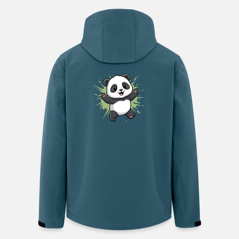 Fond du Panda Spritz Câlin - Veste softshell homme en polyester recyclé Stanley/Stella - bleu pétrole foncé