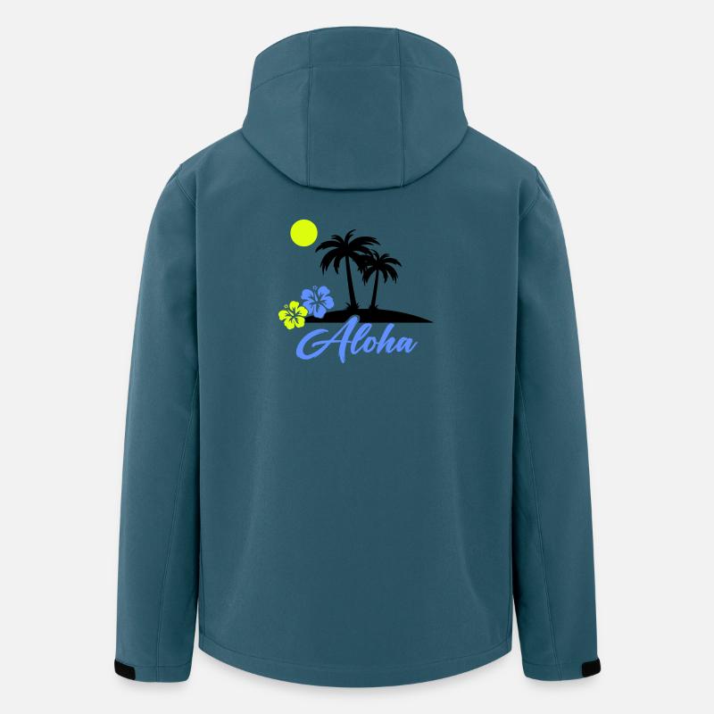 Aloha Hibiscus Neon Script - Men’s Recycled Softshell Jacket by Stanley/Stella - stargazer