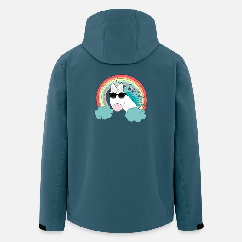 Einhorn mit Sonnenbrille - Recycelte Männer Softshell-Jacke von Stanley/Stella - Dunkles Petrol