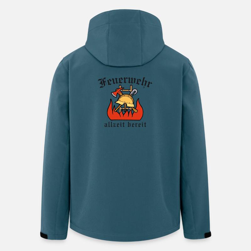 Altes Feuerwehrzeichen - Recycelte Männer Softshell-Jacke von Stanley/Stella - Dunkles Petrol