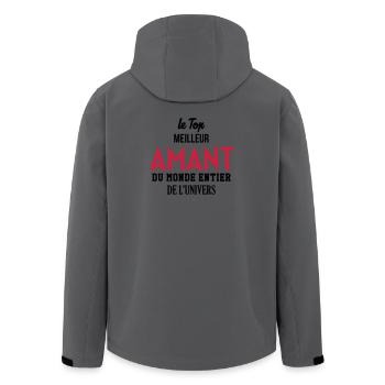 Sex / ziehen / Verführung / Alkohol / sexy - Recycelte Männer Softshell-Jacke von Stanley/Stella - Dunkles Petrol - Hinten - AI Model Male 185 light (185cm)