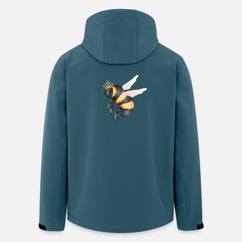 Zeichnung einer fliegenden Hummel mit Krone - Recycelte Männer Softshell-Jacke von Stanley/Stella - Dunkles Petrol