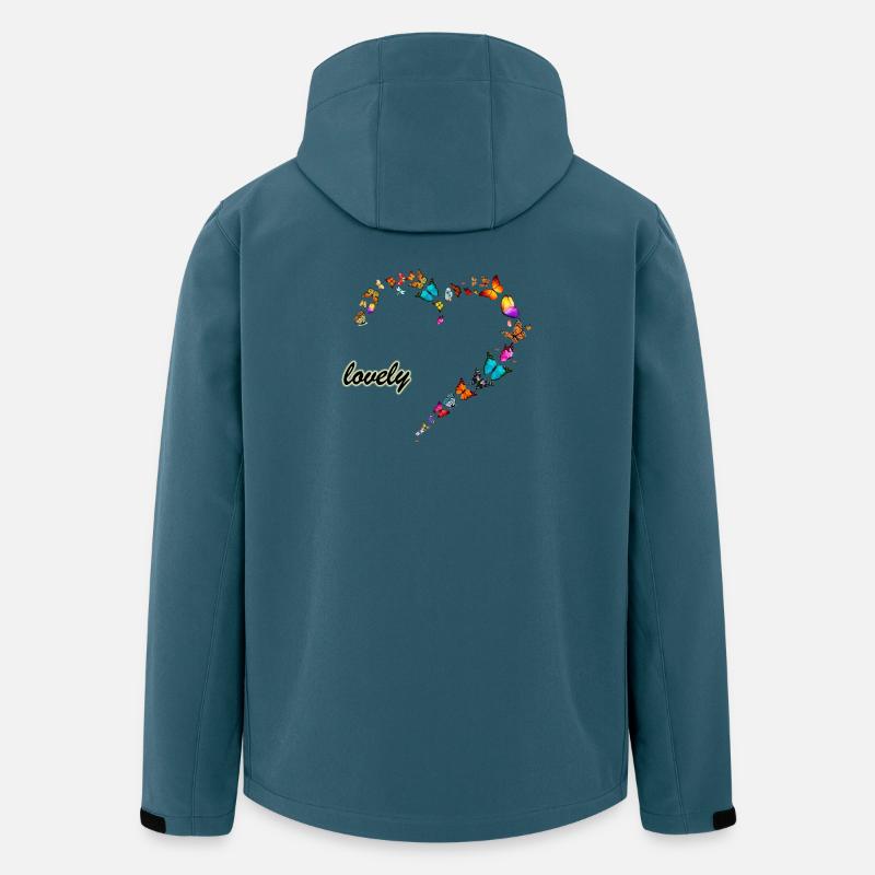 Schmetterlinge multi schönes Herz - Recycelte Männer Softshell-Jacke von Stanley/Stella - Dunkles Petrol