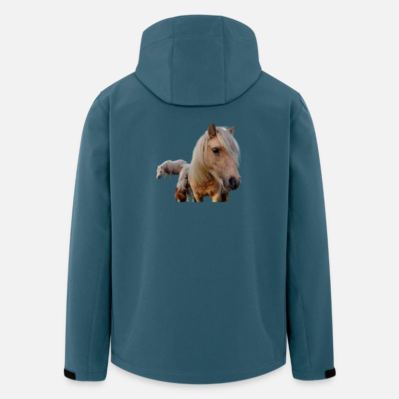 Pferde auf der Weide - Recycelte Männer Softshell-Jacke von Stanley/Stella - Dunkles Petrol