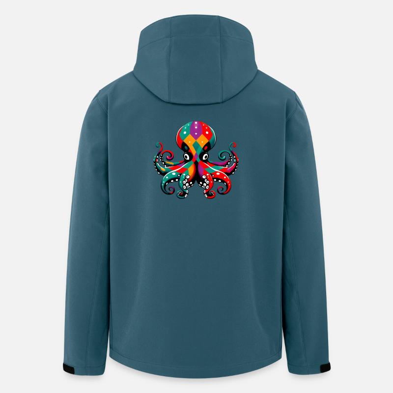 Harlekin Oktopus - Recycelte Männer Softshell-Jacke von Stanley/Stella - Dunkles Petrol